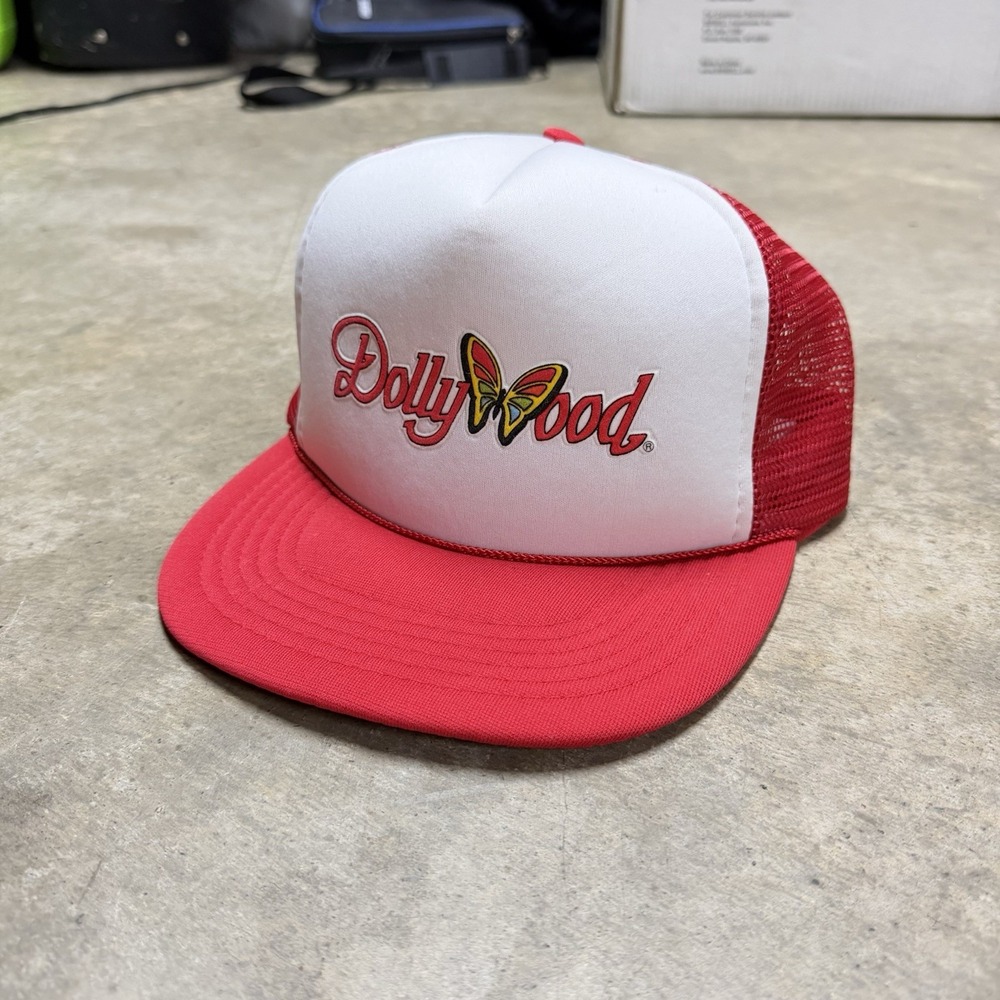 Vintage Dollywood Dolly Parton Hat Country Music Retro 90s Trucker Snapback Red